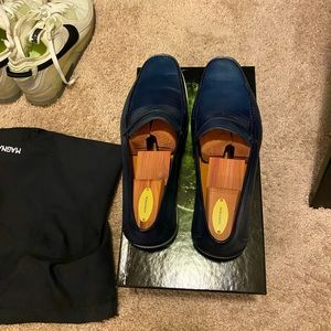 Magnanni Navy - Al Tono navy blue loafers, size 9.5